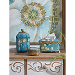 Салфетница прямоугольная голубого цвета с цветами и бабочками Blue Garden варинант исполнения - 2 | Loft Concept в Москве