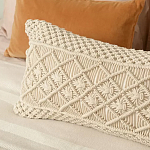 Чехол на подушку с макраме бежевого цвета Macrame варинант исполнения - 5 | Loft Concept в Москве