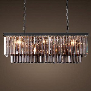 Люстра ЛЮСТРА RH 1920S ODEON SMOKE GLASS FRINGE 90