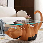 Дизайнерский журнальный стол с основанием в виде кота Bivan варинант исполнения - 1 | Loft Concept в Москве