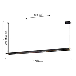 Подвесной светильник линейный вытянутой формы с черным матовым корпусом и золотистыми акцентами Line Pendant варинант исполнения - 2 | Loft Concept в Москве