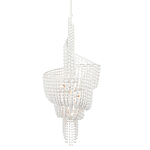 Люстра белая в форме спирали с декором из круглых деревянных бусин White Wooden Beads варинант исполнения - 2 | Loft Concept в Москве