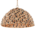 Подвесной светильник в форме купола из деревянных бусин Wooden Beads варинант исполнения - 1 | Loft Concept в Москве