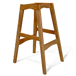 Барный стул со спинкой и подлокотниками на 4-х деревянных ножках Кремовый Велюр Ava Charm варинант исполнения - 5 | Loft Concept в Москве