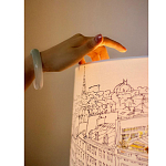 Настольная лампа с принтом на белом тканевом абажуре Roof Garden Lamp варинант исполнения - 1 | Loft Concept в Москве