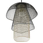 Подвесной светильник Black Grey Mesh Tube Lampshade Hanging Lamp варинант исполнения - 4 | Loft Concept в Москве