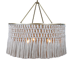 Люстра круглая плетеная с бахромой Wicker Tassel Chandelier варинант исполнения - 1 | Loft Concept в Москве