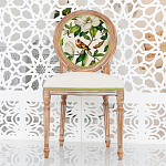 Стул бежевый из натурального бука с изображением птицы в саду Blooming Colored Birds варинант исполнения - 3 | Loft Concept в Москве