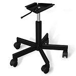 Стул с мягкой серой обивкой из велюра и подъемно-поворотным механизмом на черных колесиках Harper Gray варинант исполнения - 4 | Loft Concept в Москве