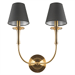 Бра с металлическим основанием бронзового цвета и 2-мя черными конусовидными абажурами Dignity варинант исполнения - 3 | Loft Concept в Москве