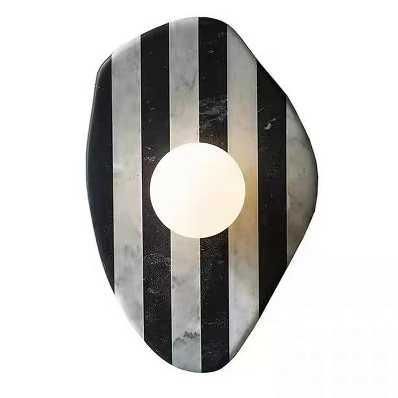 Бра полосатое из мрамора Shaw Marble Lighting Черно-белый Прозрачный Красный Бра полосатое из мрамора Shaw Marble Lighting Черно-белый Прозрачный Красный в Москве | Loft Concept