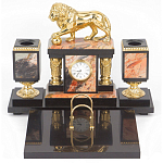 Настольный письменный набор из яшмы и долерита с декором виде льва Manager Organizer варинант исполнения - 1 | Loft Concept в Москве