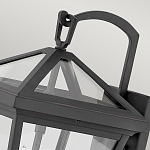 Настенный фонарь черного цвета с прозрачным стеклянным плафоном трапециевидной формы Hinkley варинант исполнения - 8 | Loft Concept в Москве