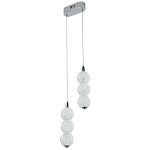 Подвесной светодиодный светильник с 2-мя плафонами Crystal Globule Hanging Lamp Chrome варинант исполнения - 2 | Loft Concept в Москве