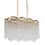 Люстра прямоугольная на цепях с прозрачными трубками и волнистым краем Nembus варинант исполнения - 1 | Loft Concept в Москве