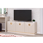 ТВ-тумба с 3-мя фактурными дверцами Satin Furniture варинант исполнения - 3 | Loft Concept в Москве