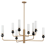 Люстра на штанге с 8-ю цилиндрическими матовыми плафонами и шарами из камня Orb Essence варинант исполнения - 4 | Loft Concept в Москве