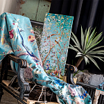 Постер на холсте в стиле шинуазри с изображением сада Chinoiserie Imperial Garden Birds and People Poster варинант исполнения - 2 | Loft Concept в Москве