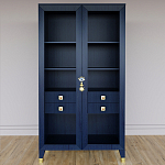 Дизайнерский шкаф витрина Elsa Dreams Blue с 4-мя ящиками варинант исполнения - 1 | Loft Concept в Москве