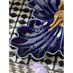 Менажница темно-синяя фарфоровая с бронзовой фигуркой ангела Eden Garden варинант исполнения - 4 | Loft Concept в Москве