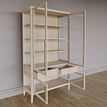 Витрина Primo со стеклянными фасадами и буфетом шпон Светлый дуб варинант исполнения - 4 | Loft Concept в Москве