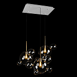 Люстра подвесная 3 лампы с прозрачными стеклянными шарами и золотыми деталями Giopato & Coombes варинант исполнения - 4 | Loft Concept в Москве