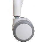 Стул с мягкой синей обивкой из велюра и подъемно-поворотным механизмом на белых колесиках Harper Blue and White варинант исполнения - 7 | Loft Concept в Москве