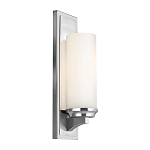 Бра для ванных комнат с белым цилиндрическим плафоном на прямоугольном основании цвета хром Feiss варинант исполнения - 1 | Loft Concept в Москве