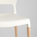Пластиковый стул на ножках из массива бука Ferret White варинант исполнения - 8 | Loft Concept в Москве