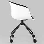 Офисное кресло из пластика с мягким сиденьем Eggshell Black варинант исполнения - 3 | Loft Concept в Москве