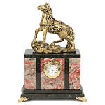Часы настольные из натурального камня с декором в виде коня Horse Stone Clock варинант исполнения - 3 | Loft Concept в Москве