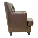 Кресло кожаное c мягкими подлокотниками на 4-х деревянных ножках из массива березы Joseph Armchair brown варинант исполнения - 1 | Loft Concept в Москве