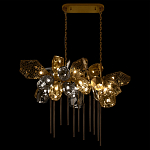 Люстра подвесная с 22-мя гранёными стеклянными плафонами с вертикальными подвесками Gilded Mirage  варинант исполнения - 3 | Loft Concept в Москве