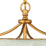 Подвесной светильник с каскадом из стеклянных декоративных элементов на золотом каркасе Shining Sea Glass варинант исполнения - 2 | Loft Concept в Москве