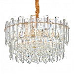 Круглая люстра с хрустальными подвесками на золотистом каркасе Gorgeous Crystal Light варинант исполнения - 4 | Loft Concept в Москве