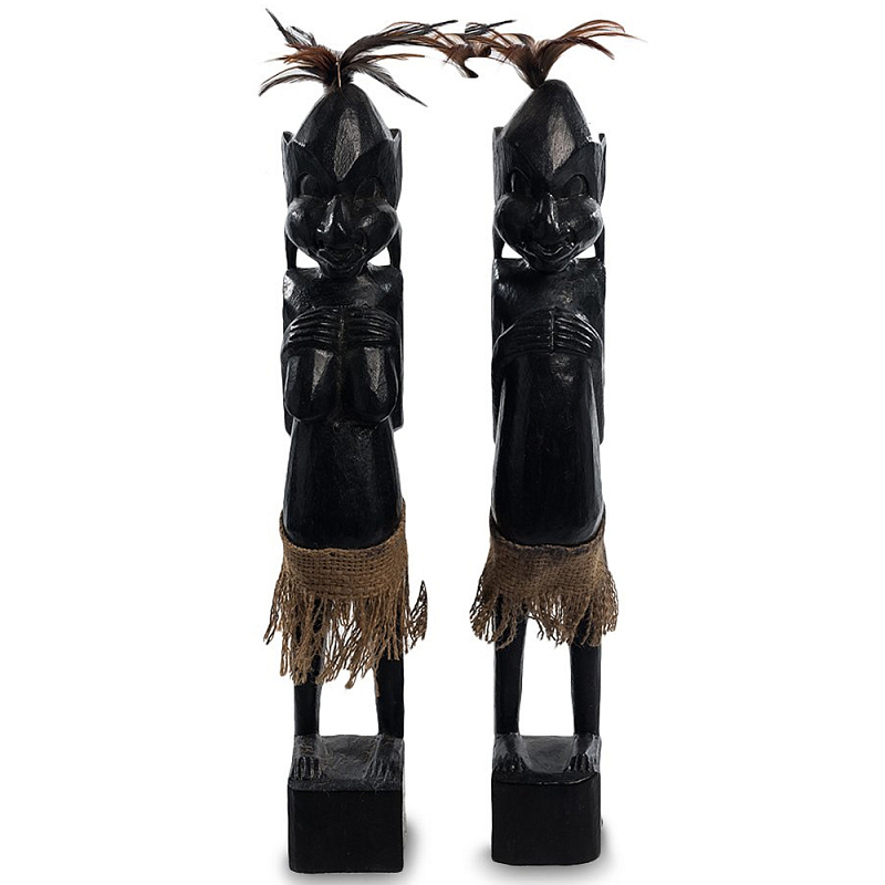   2-   Asmat Wooden Statuettes Black     | Loft Concept 