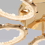 Потолочная люстра с 5-ю светодиодными лампами с золотистым каркасом Ring of Fire варинант исполнения - 3 | Loft Concept в Москве