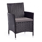 Обеденный комплект из искуственного ротанга Vintara черный варинант исполнения - 7 | Loft Concept в Москве