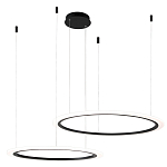 Люстра подвесная светодиодая с двумя черными кольцами Ring Horizontal варинант исполнения - 2 | Loft Concept в Москве