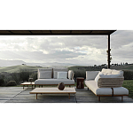 Дизайнерский кофейный стол из дерева с керамической столешницей уличный SWAY Coffee Table варинант исполнения - 3 | Loft Concept в Москве