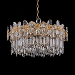 Люстра круглая с декоративными элементами в виде крупных хрустальных цветов Palace Gardens варинант исполнения - 2 | Loft Concept в Москве