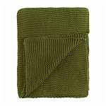 Плед из хлопка жемчужной вязки оливкового цвета Waffle Comfort варинант исполнения - 1 | Loft Concept в Москве