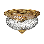 Потолочный светильник цвета латунь с прозрачным рифленым плафоном в форме чаши Hinkley варинант исполнения - 1 | Loft Concept в Москве