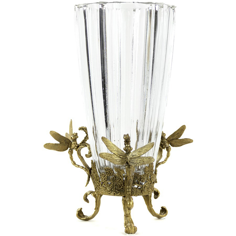 Transparent Goblet & Bronze Dragonflies  (Transparent)    | Loft Concept 