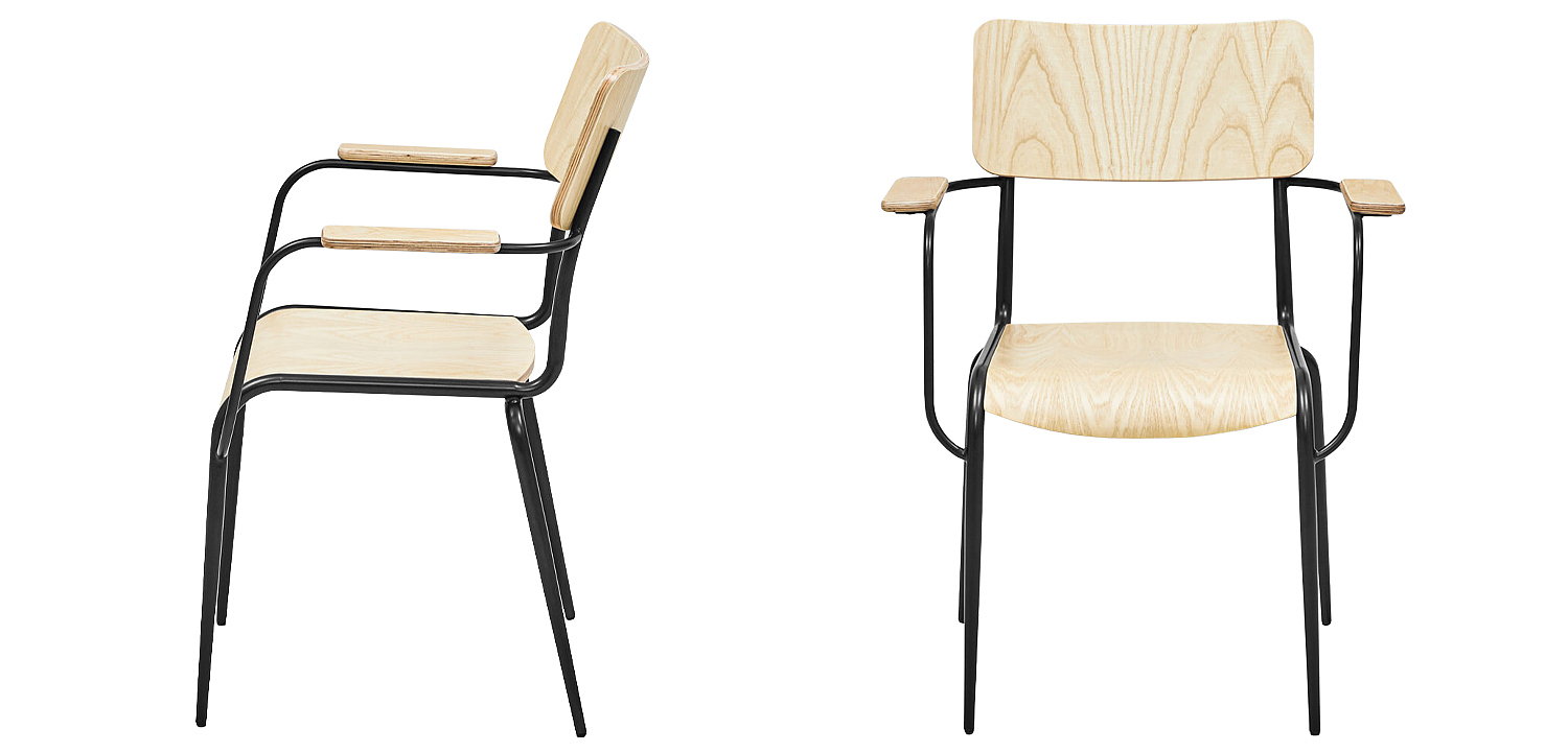 Стул с подлокотниками Joshua Loft Stool with armrests light Стул с подлокотниками Joshua Loft Stool with armrests light - Loft-Concept