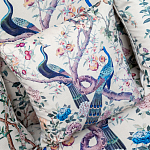 Подушка декоративная с изображением павлинов в саду Beige Chinoiserie Garden Two Peacocks Cushion варинант исполнения - 2 | Loft Concept в Москве