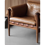 Кресло с деревянным каркасом и обивкой из натуральной кожи Medieval Furniture варинант исполнения - 4 | Loft Concept в Москве