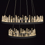 Люстра с двумя кольцами черного цвета с хрустальными элементами QUARTZ CRYSTAL варинант исполнения - 5 | Loft Concept в Москве