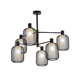 Люстра потолочная с абажурами из металлической сетки Loft Grid Pendant Gold варинант исполнения - 4 | Loft Concept в Москве