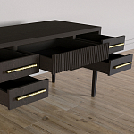 Большой Рабочий стол Primo с 5 выдвижными ящиками Темный орех варинант исполнения - 5 | Loft Concept в Москве